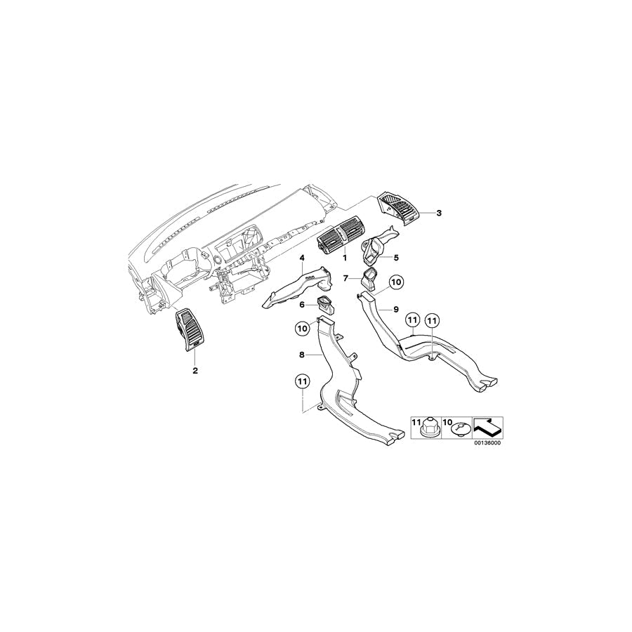 Genuine BMW 51477058143 E92 E91 E81 Heater Duct Rear Left (Inc. 318d, X1 35iX & X1 20dX) | ML Performance US