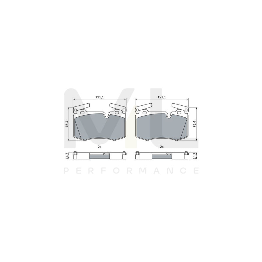 Bosch 0986424918 Brake Pad Set With Anti-Squeak Plate, With Mounting Manual BP2536 | ML Performance Car Parts
