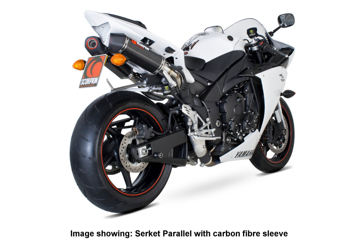 Scorpion RYA85SEO Yamaha YZF-R1 Serket Parallel Slip-On (Pair) - Brushed Stainless Steel Sleeve | ML Performance US US