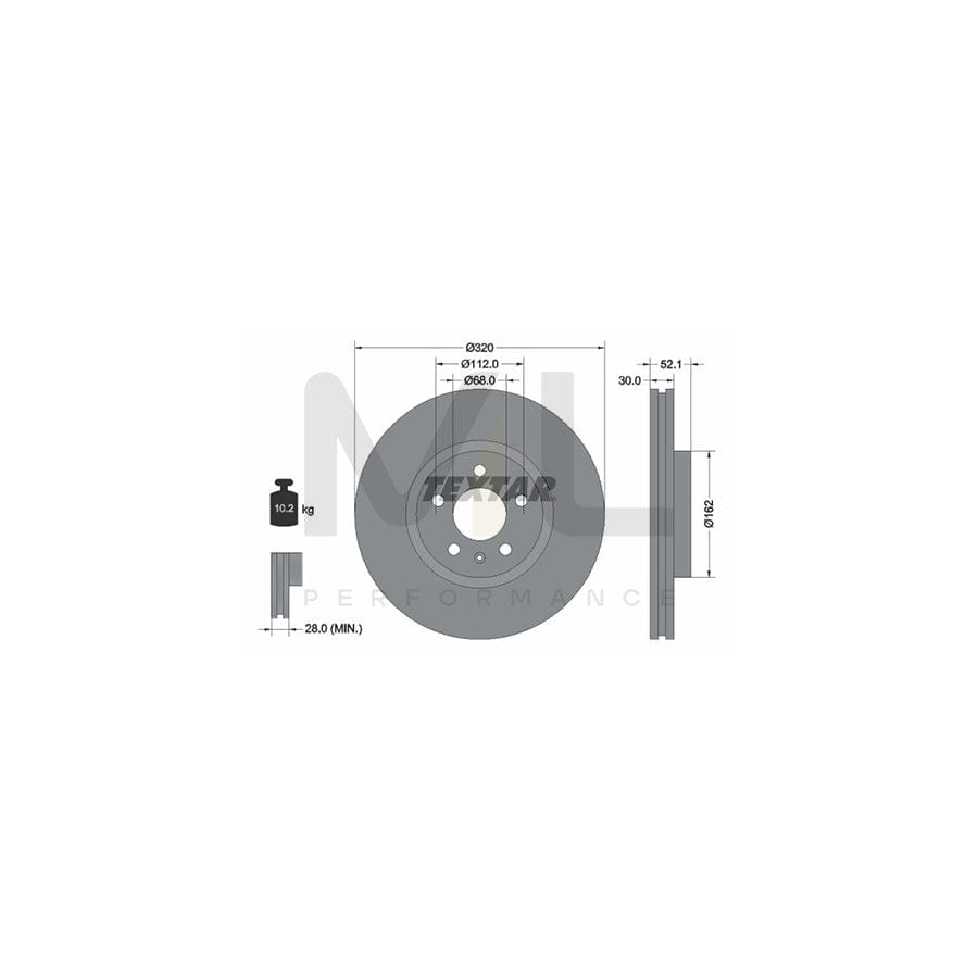 TEXTAR PRO+ 92229305 Brake Disc Internally Vented, Coated, High-carbon, without wheel hub, without wheel studs | ML Performance Car Parts