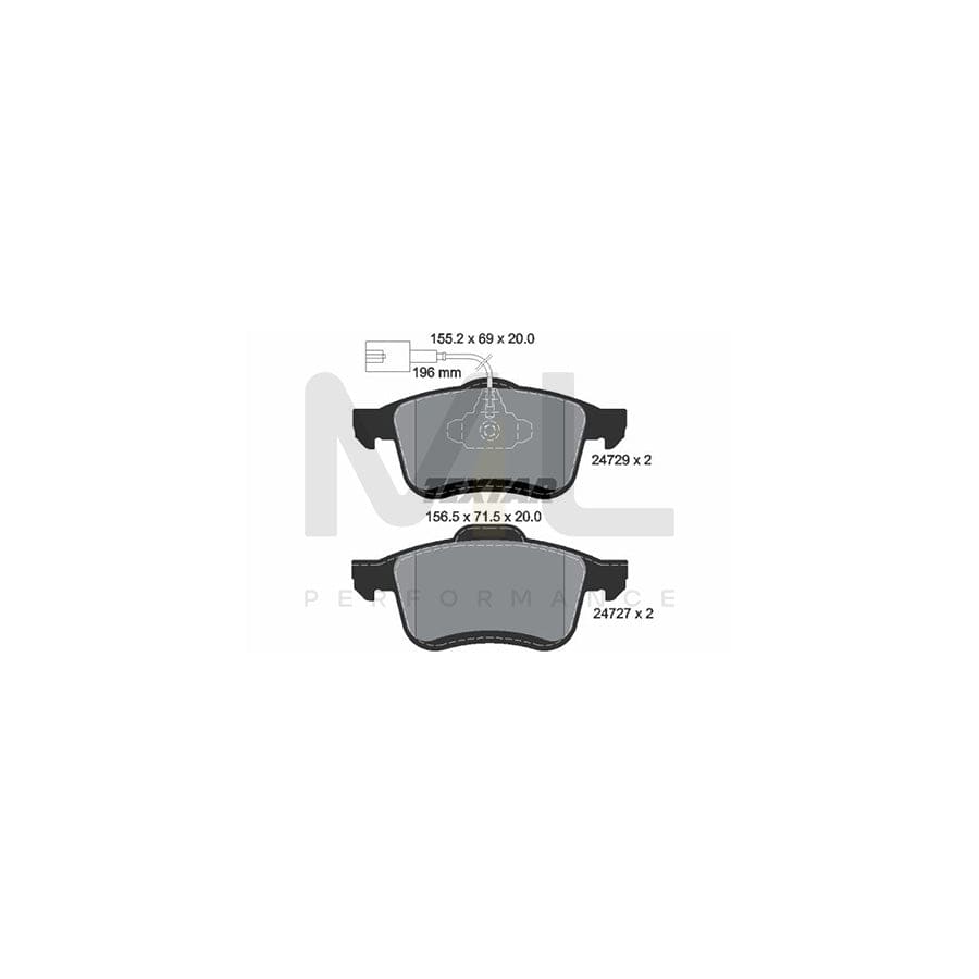 TEXTAR 2472901 Brake pad set with integrated wear warning contact | ML Performance Car Parts