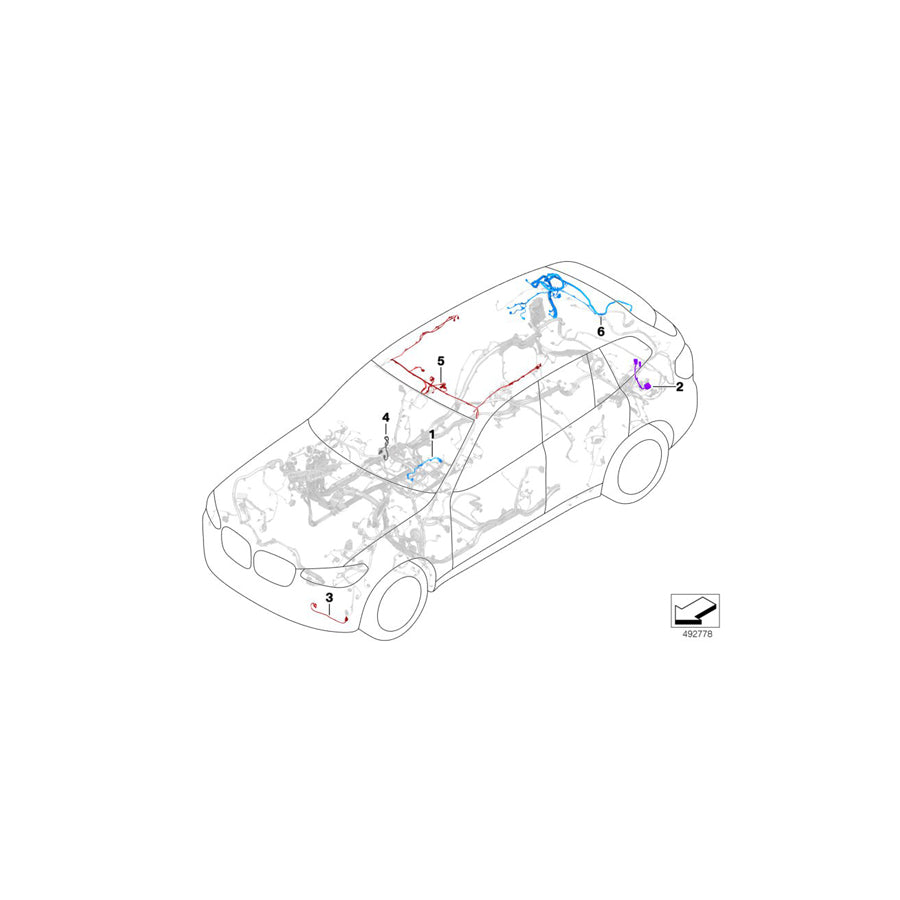 Genuine BMW 61126991937 Roof Cable Harness (Inc. X4) | ML Performance US Car Parts