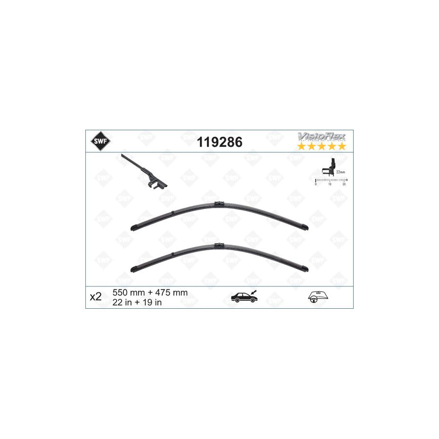 Swf Visioflex 119286 Wiper Blade Suitable For Mercedes-Benz Glk (X204) | ML Performance US Car Parts