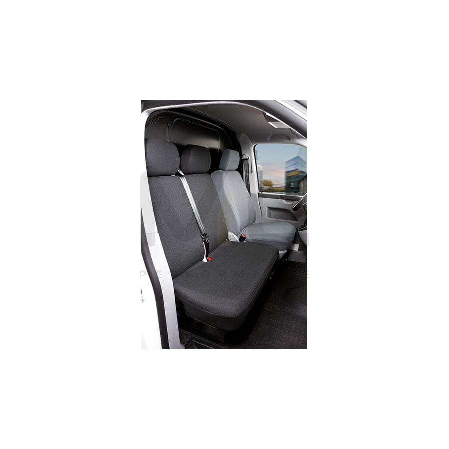 WALSER 10454 Car seat cover for VW TRANSPORTER Grey, Polyester, Front