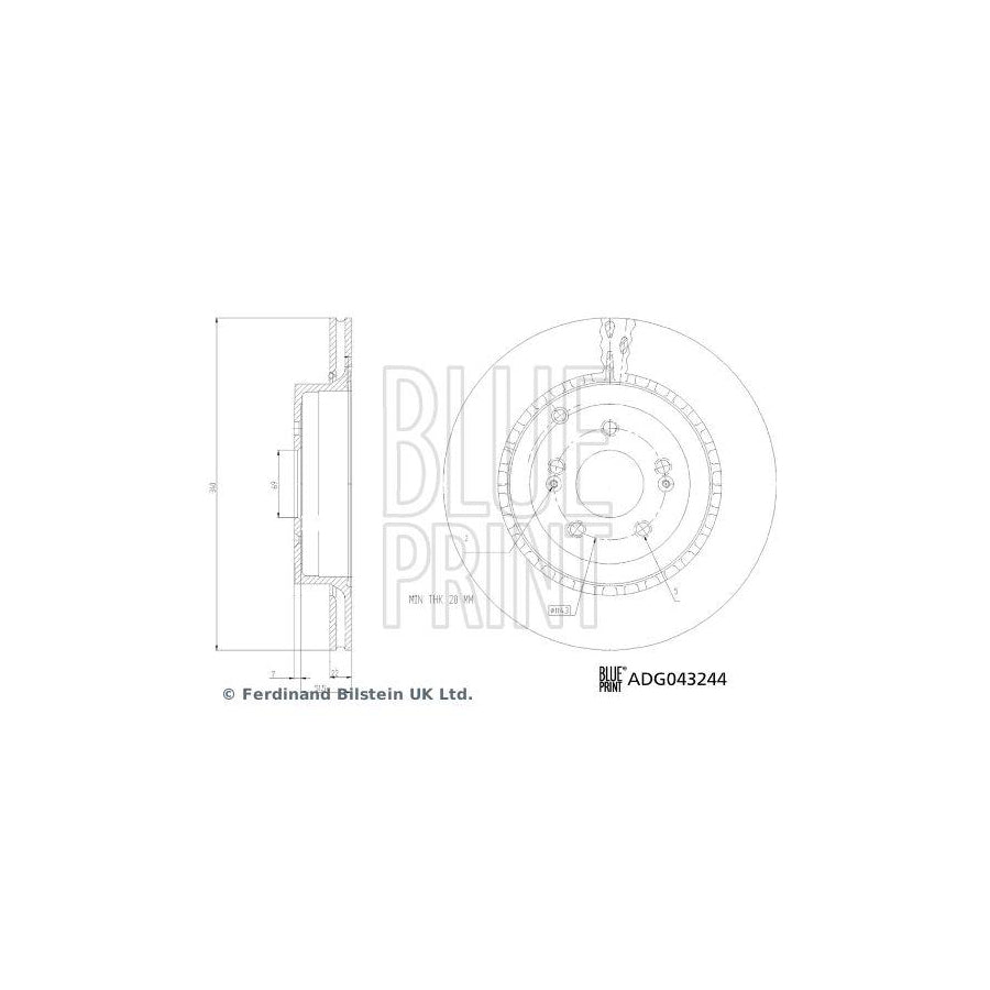 Blue Print Adg043244 Brake Disc for KIA Stinger