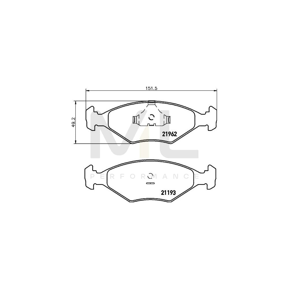 Hella 8DB 355 008-371 Brake Pad Set Not Prepared For Wear Indicator