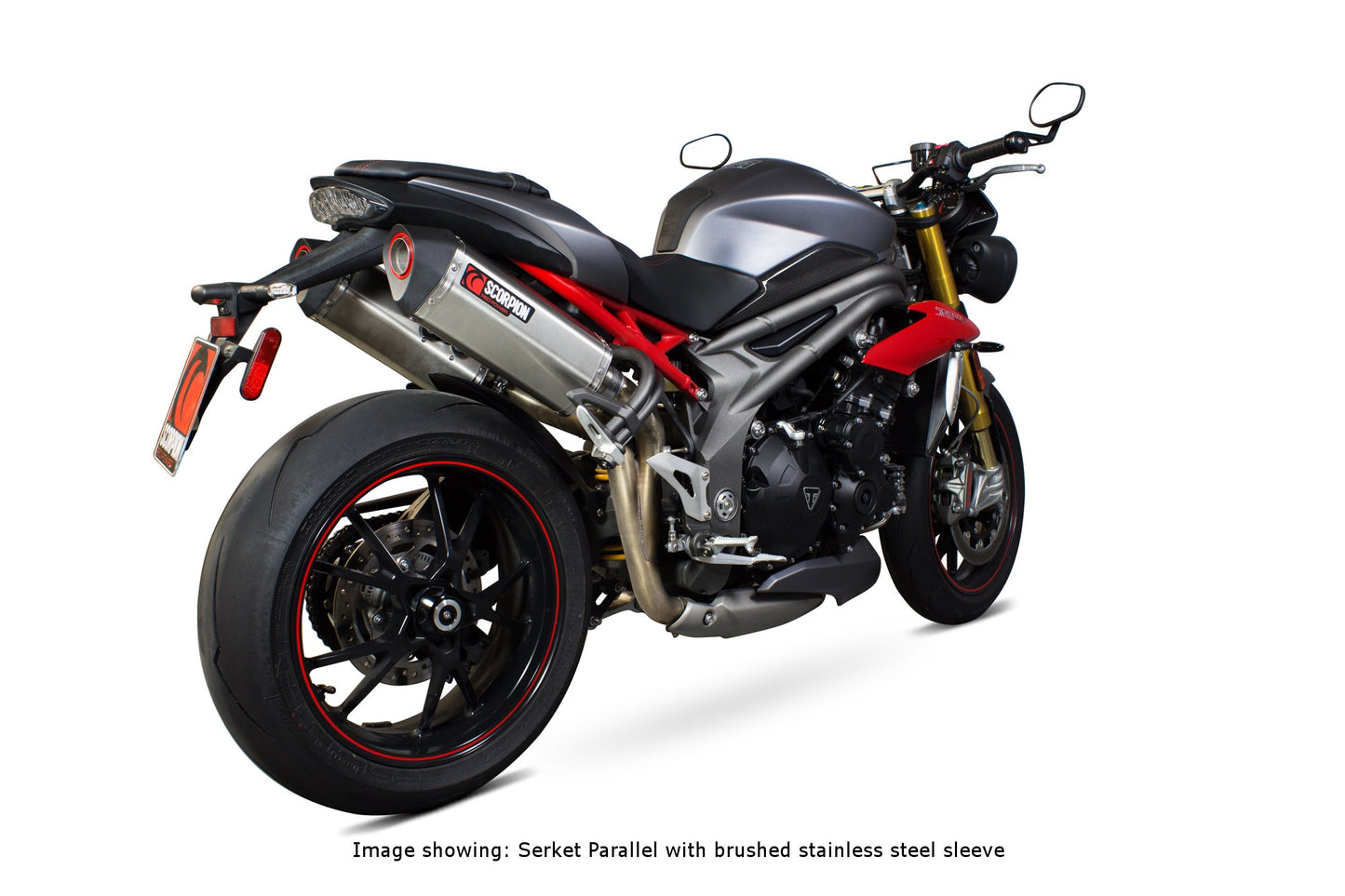 Scorpion RTR84BCER Triumph Speed Triple 1050 R Serket Parallel Slip-On (Pair) - Black Ceramic Coated Sleeve | ML Performance US US