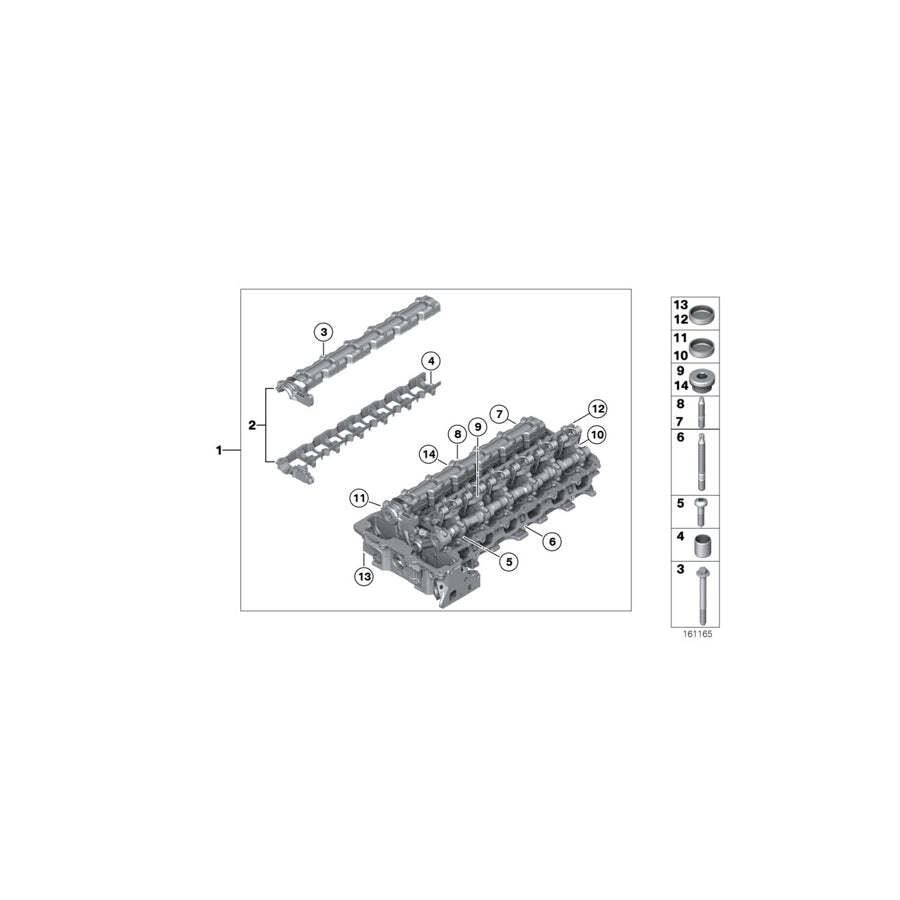 Genuine BMW 11127591618 F11 E61 Cylinder Head With Valve Gear (Inc. 525xi, 523i & 323i) | ML Performance US Car Parts