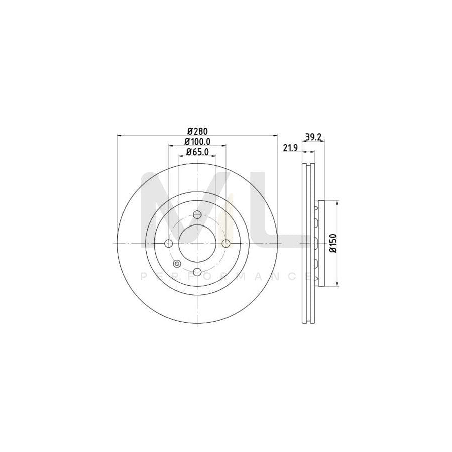 HELLA 8DD 355 101-831 Brake Disc Externally Vented, without wheel hub, without wheel studs