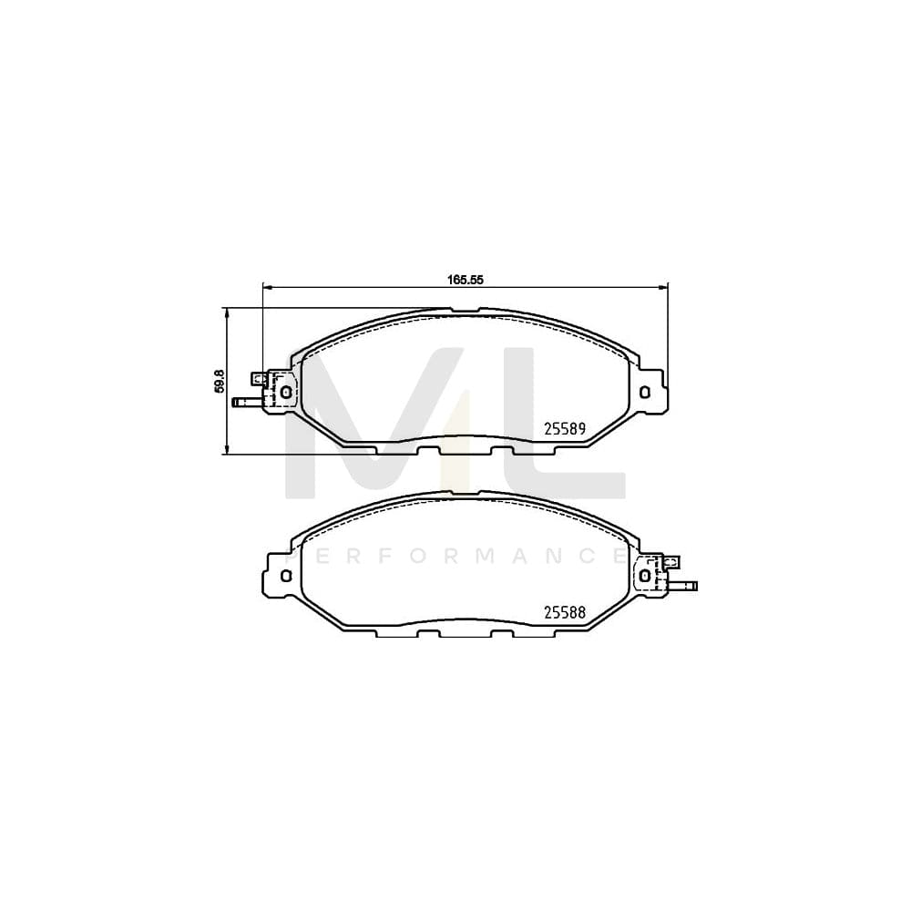Hella 8DB 355 025-101 Brake Pad Set Not Prepared For Wear Indicator