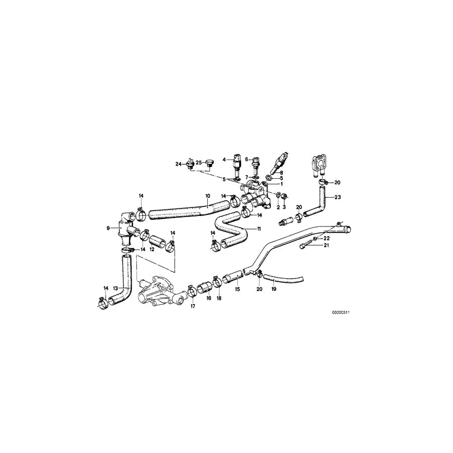 Genuine BMW 11531706556 E28 Water Hose (Inc. 518i) | ML Performance US Car Parts