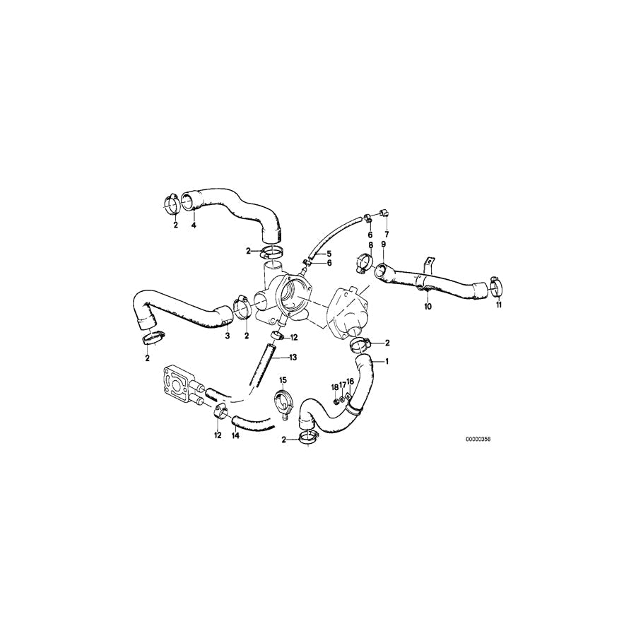 Genuine BMW 11531706514 E28 Water Hose (Inc. 520i & 525e) | ML Performance US Car Parts