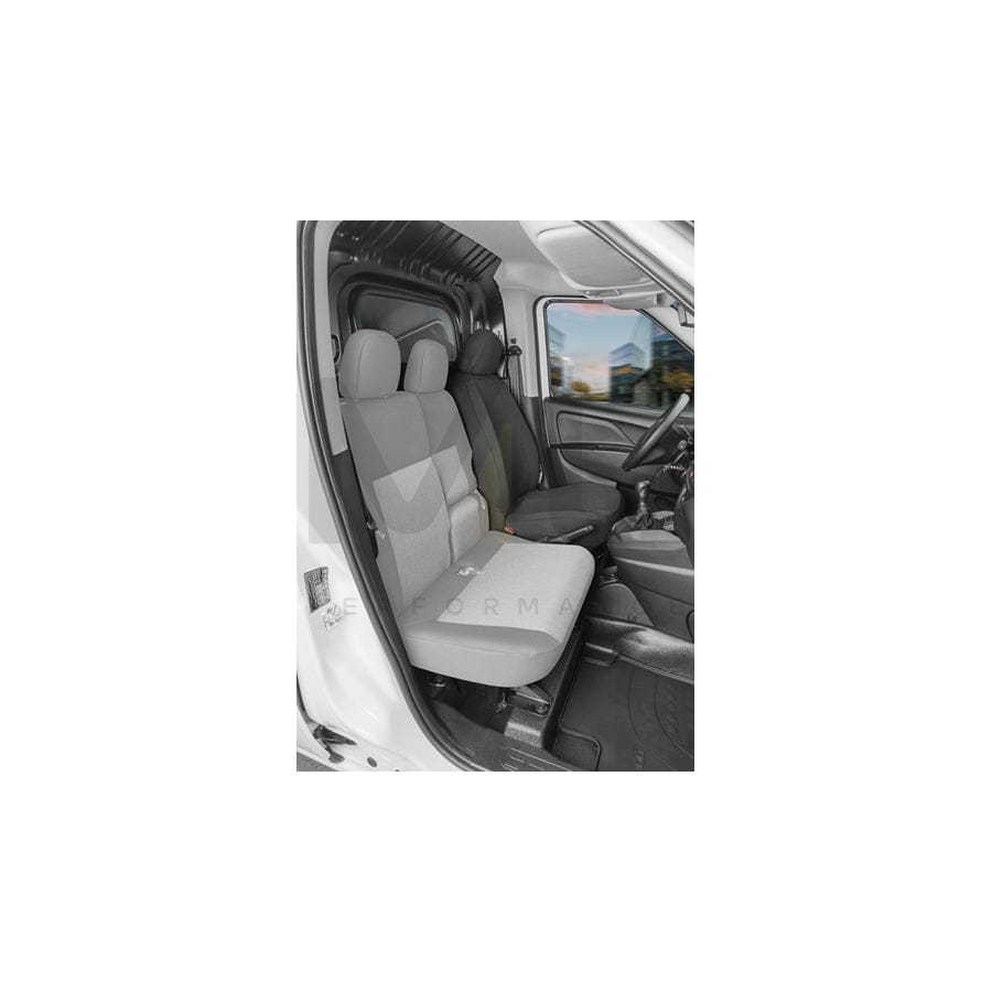 WALSER 10549 Car seat cover for FIAT DOBLO Silver, Polyester, Front