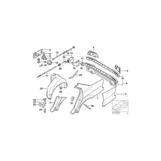 Genuine BMW 51718150381 E38 Rubber Cover (Inc. 740i, 730i & 730iL) | ML Performance US Car Parts