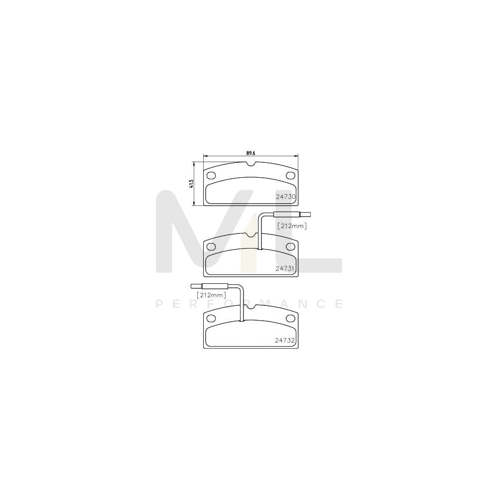 Hella 8DB 355 014-171 Brake Pad Set With Integrated Wear Warning Contact