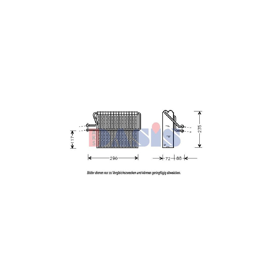 AKS Dasis 821250N Air Conditioning Evaporator for Renault Twingo