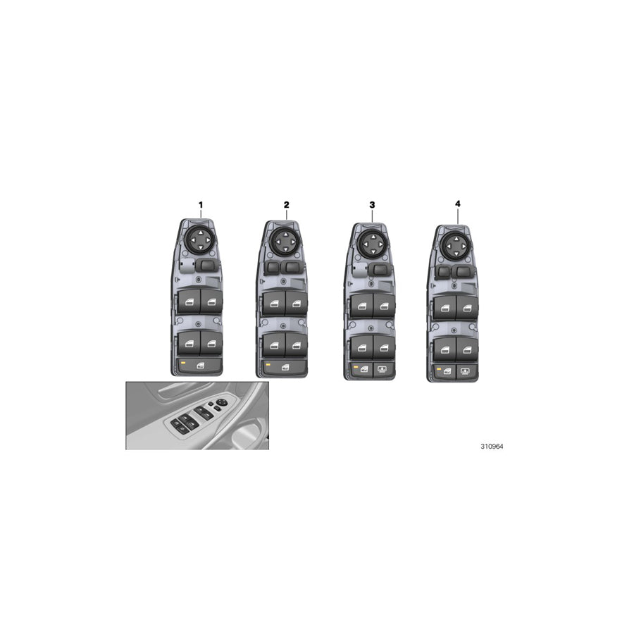 Genuine BMW 61319208109 F30 F10 F31 Window Lifter Switch, Driver's Side (Inc. X5 40eX, 316i & X3 35iX) | ML Performance US