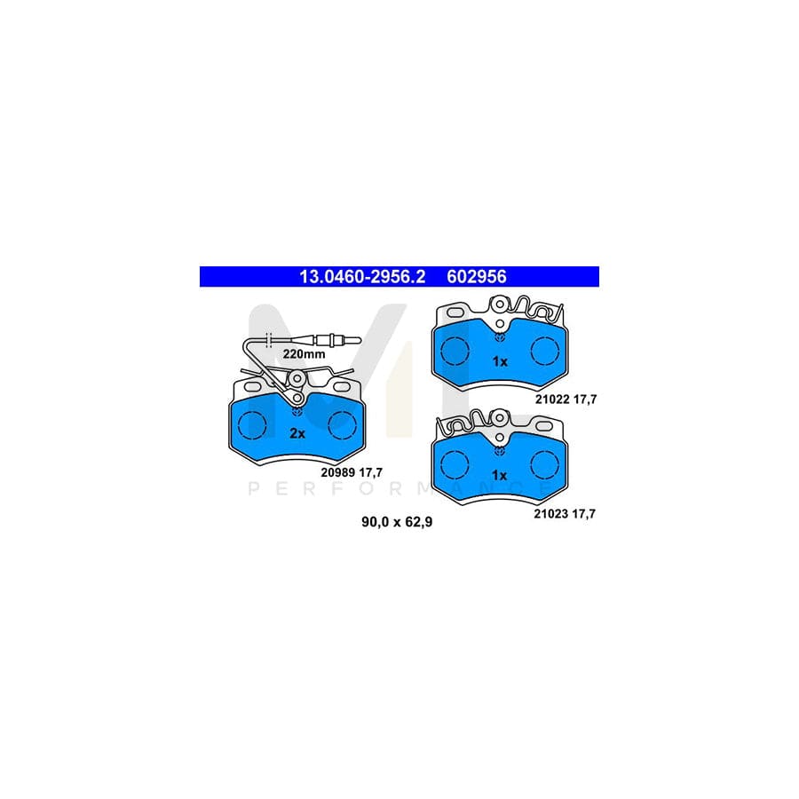 ATE 13.0460-2956.2 Brake pad set incl. wear warning contact