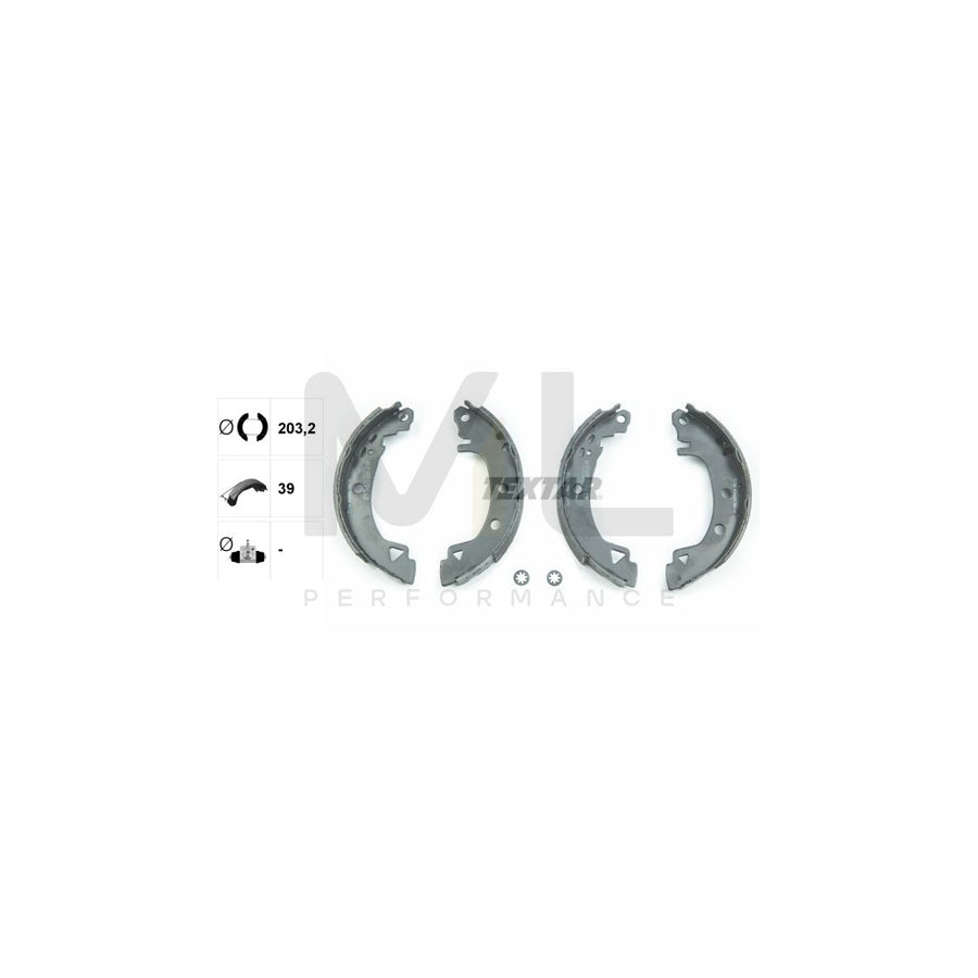 TEXTAR 91046500 Brake Shoe Set without handbrake lever, with accessories | ML Performance Car Parts