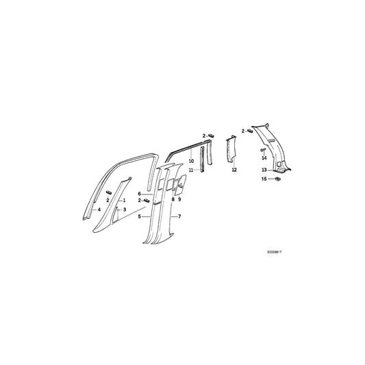 Genuine BMW 51438120857 E34 Trim Panel Column, Rear Left SILBERGRAU (Inc. M5, 530i & 518i) | ML Performance US Car Parts