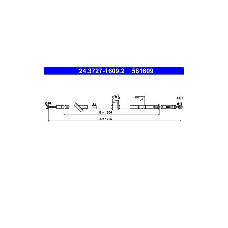 ATE 24.3727-1609.2 Hand Brake Cable