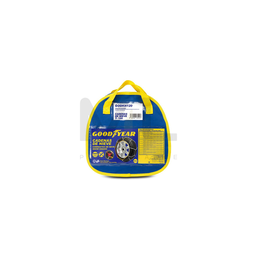 Goodyear GODKN120 Snow chains with chain tensioner, with mounting manual, with storage bag, Steel