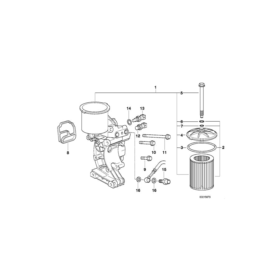 Genuine BMW 11421406653 E36 Aggregate Support With Oil Filter (Inc. Z3 M) | ML Performance US Car Parts