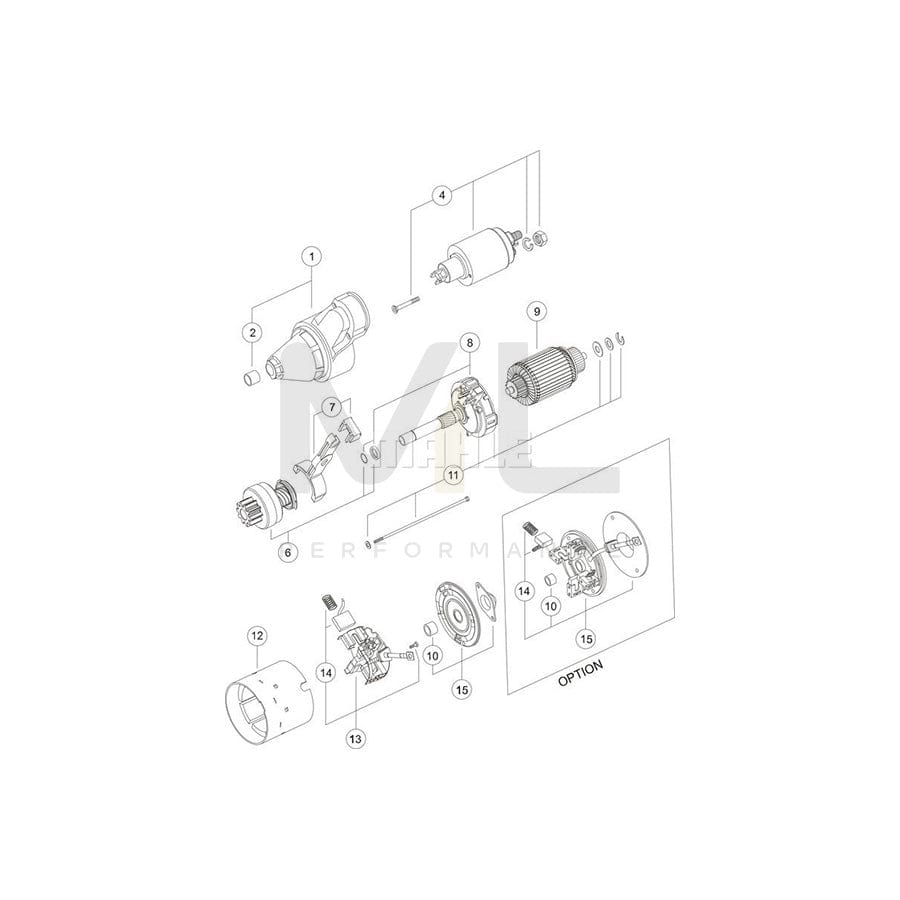 MAHLE ORIGINAL MS 337 Starter motor 12V 2,0kW, Teeth Quant.: 9 | ML Performance Car Parts