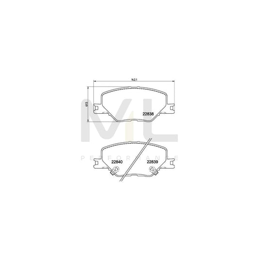 Hella 8DB 355 039-061 Brake Pad Set With Acoustic Wear Warning, With Accessories