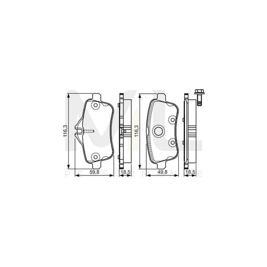 Bosch 0986Tb3206 Brake Pad Set With Bolts  | ML Performance Car Parts
