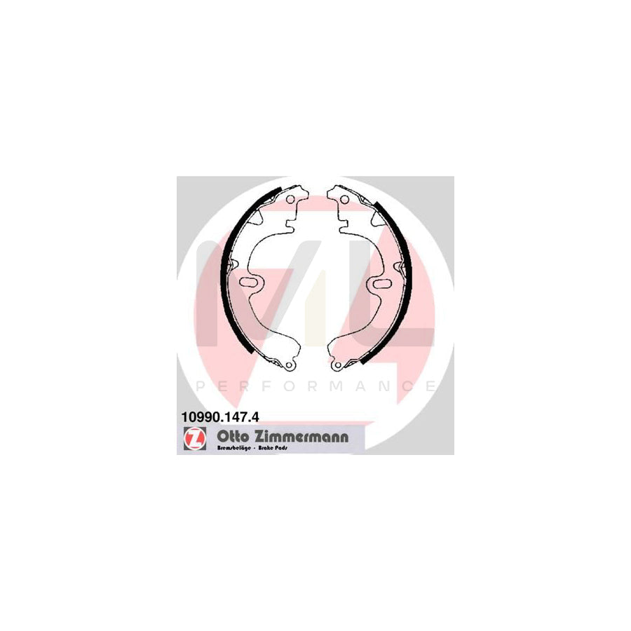 ZIMMERMANN 10990.147.4 Brake Shoe Set Photo corresponds to scope of supply
