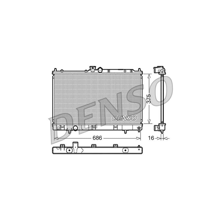 DENSO DRM45025 Engine Radiator for Mitsubishi Lancer