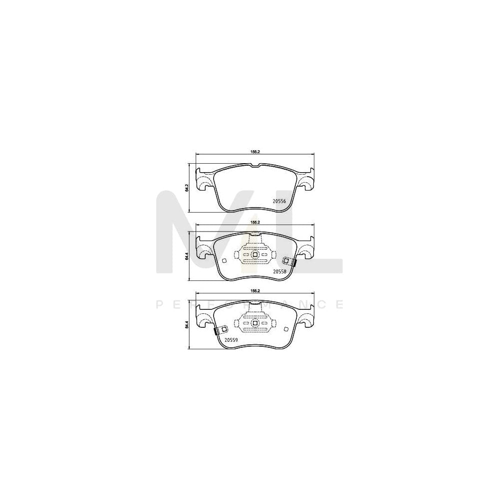 Hella 8DB 355 039-421 Brake Pad Set With Acoustic Wear Warning