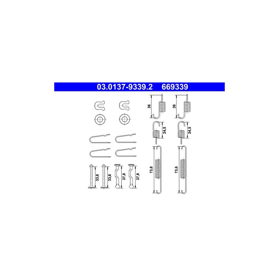 ATE 03.0137-9339.2 Brake Shoe Fitting Kit