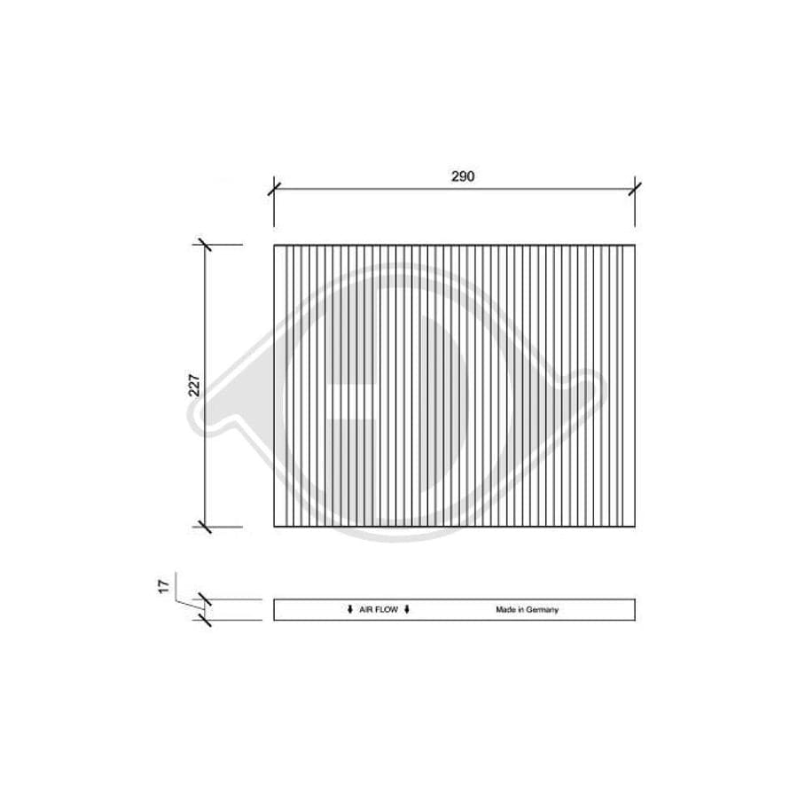 DIEDERICHS DCI1003 Pollen Filter For Opel Omega