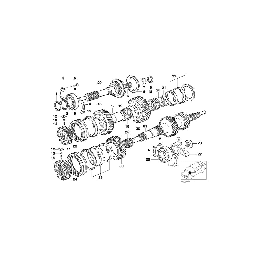 Genuine BMW 23217511955 E46 E39 Repair Kit Gear Wheels 1St A.2Nd Gear (Inc. 325i, 330Ci & 330xi) | ML Performance US Car Parts