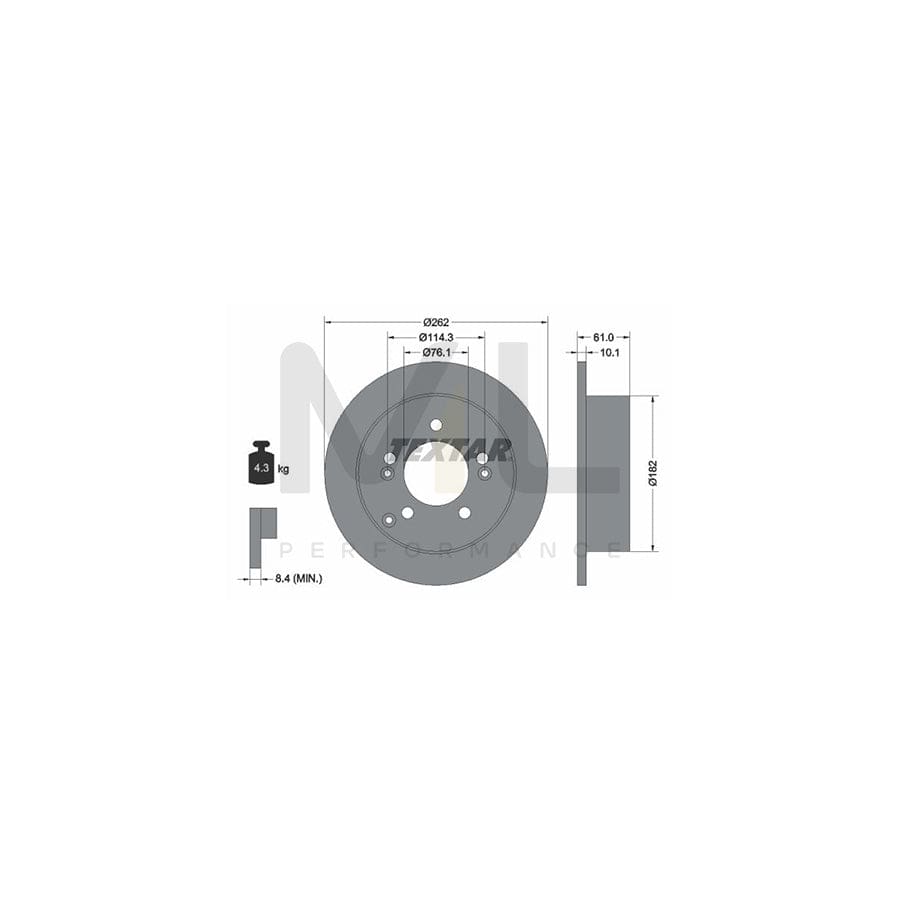 TEXTAR 92156800 Brake Disc Solid, without wheel hub, without wheel studs | ML Performance Car Parts