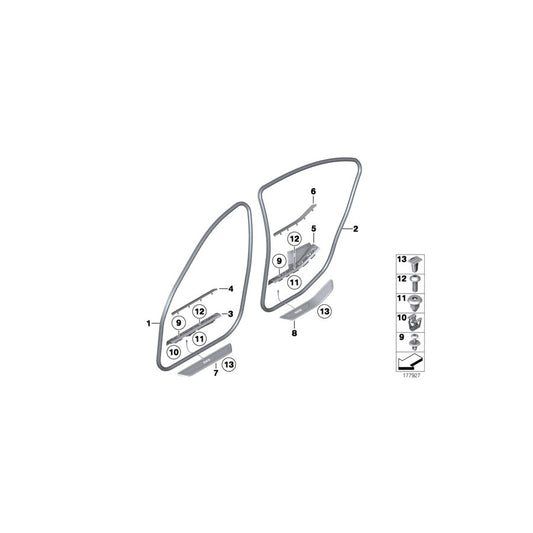 Genuine BMW 51477344559 F01 Cover Molding, Sill, Inner Rear Left SCHWARZ (Inc. ALPINA B7X, 750iX & 730i) | ML Performance US Car Parts