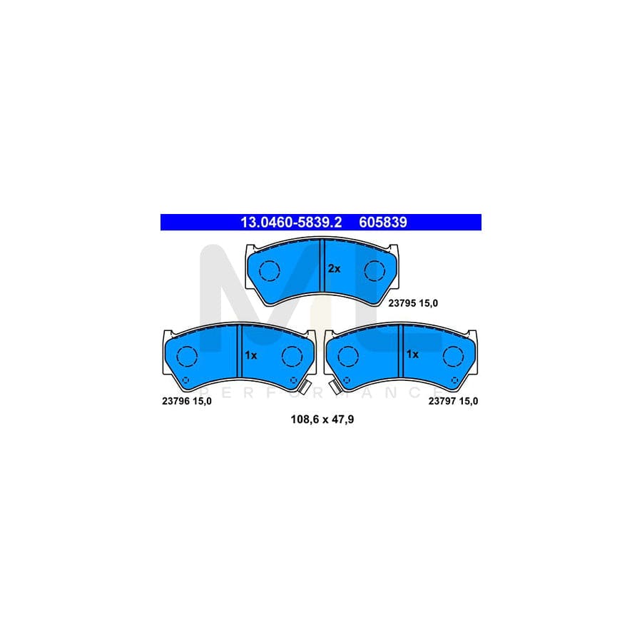 ATE 13.0460-5839.2 Brake pad set for SUZUKI BALENO with acoustic wear warning