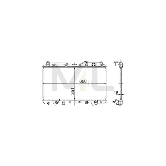 MAHLE ORIGINAL CR 740 000S Engine radiator for HONDA CR-V I (RD) Brazed cooling fins, Automatic Transmission | ML Performance Car Parts