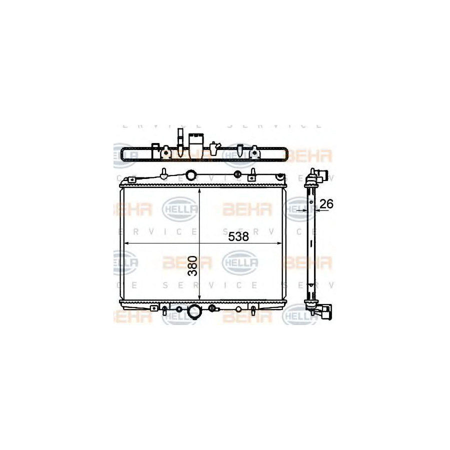 Hella 8MK 376 767-061 Engine Radiator For Citroen C5