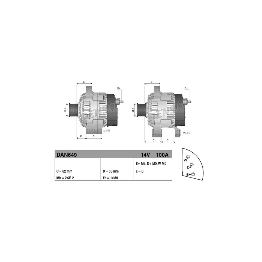 DENSO DAN649 Alternator