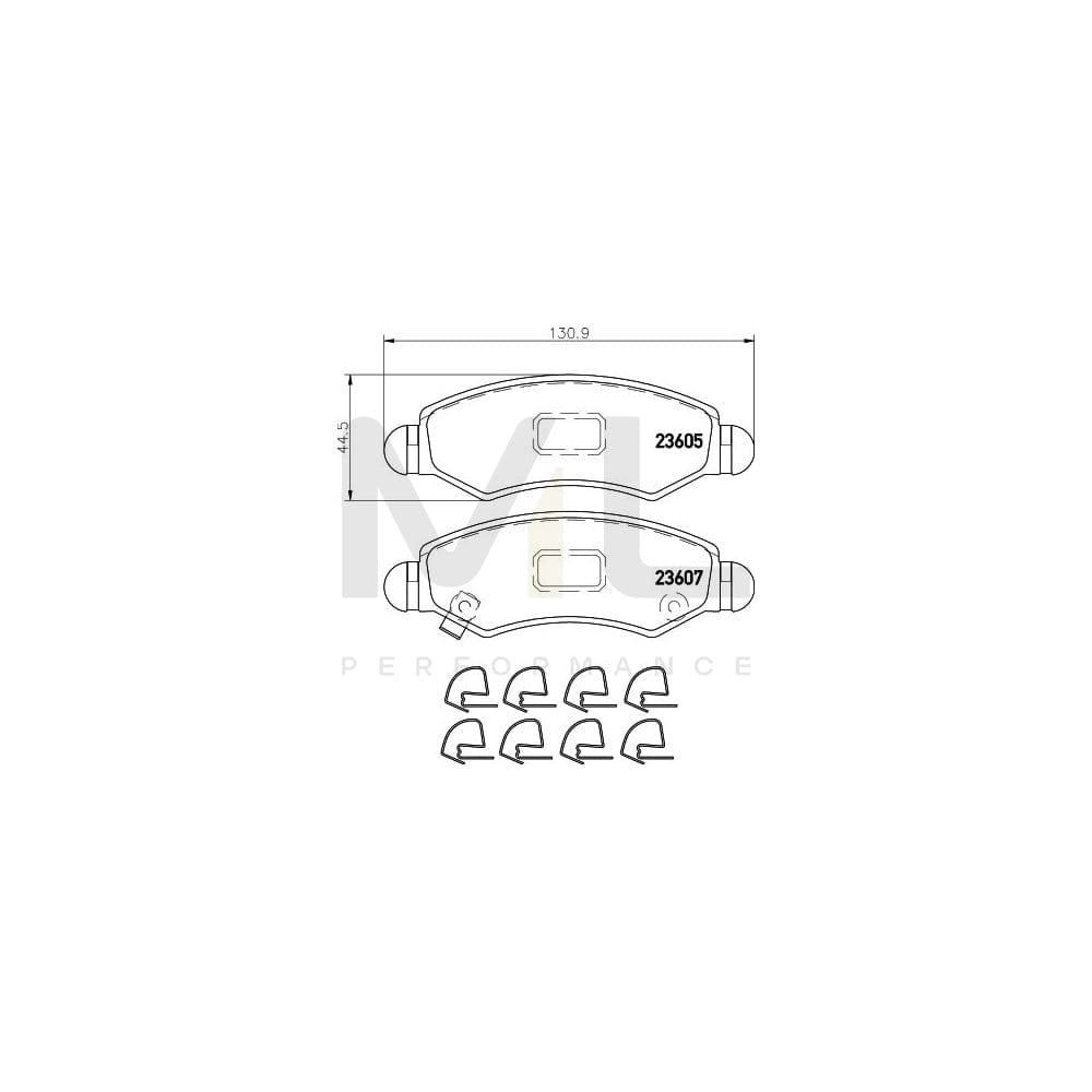 Hella 8DB 355 011-691 Brake Pad Set With Acoustic Wear Warning, With Accessories