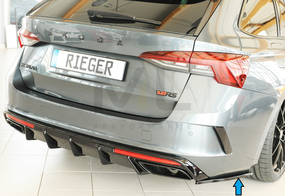 Rieger 00088257 Skoda NX Octavia RS Rear Side Splitter 4 | ML Performance UK Car Parts