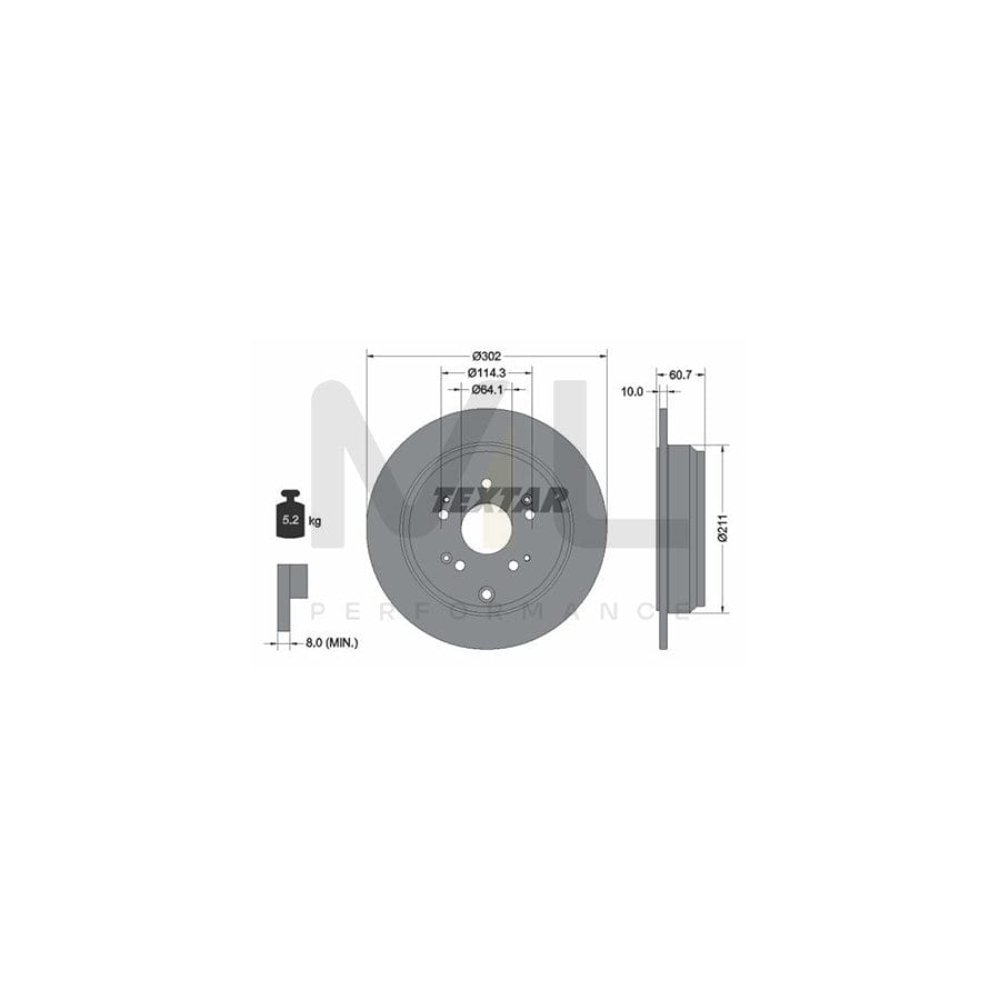 TEXTAR PRO 92227203 Brake Disc for HONDA CR-V Solid, Coated, without wheel hub, without wheel studs | ML Performance Car Parts