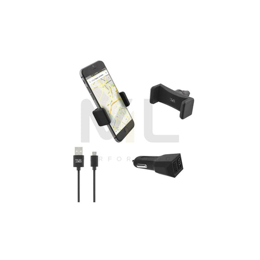 TnB 8687 Car phone holder with charger, air vent, cigarette lighter, with USB cable, universal 360°°