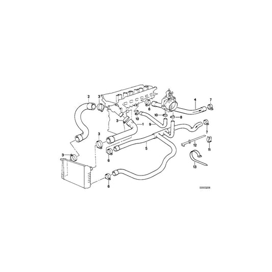 Genuine BMW 11531722851 E34 Water Hose (Inc. 520i, 525i & 525ix) | ML Performance US Car Parts