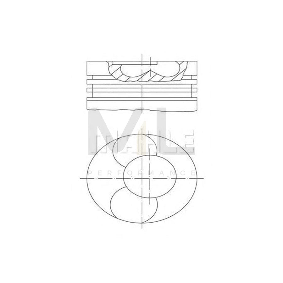 MAHLE ORIGINAL 003 95 01 Piston 66 mm, with piston rings, with piston ring carrier | ML Performance Car Parts