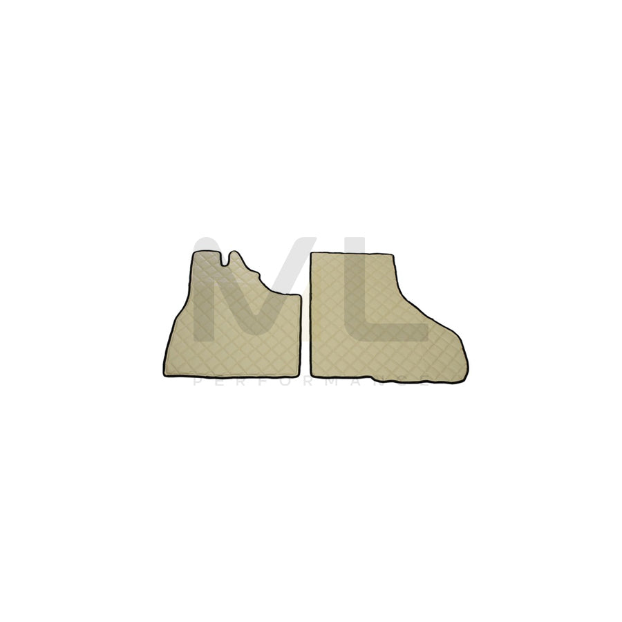 F-CORE FL19 CHAMP Floor mat set Leatherette, Front, Quantity: 2, Ivory White