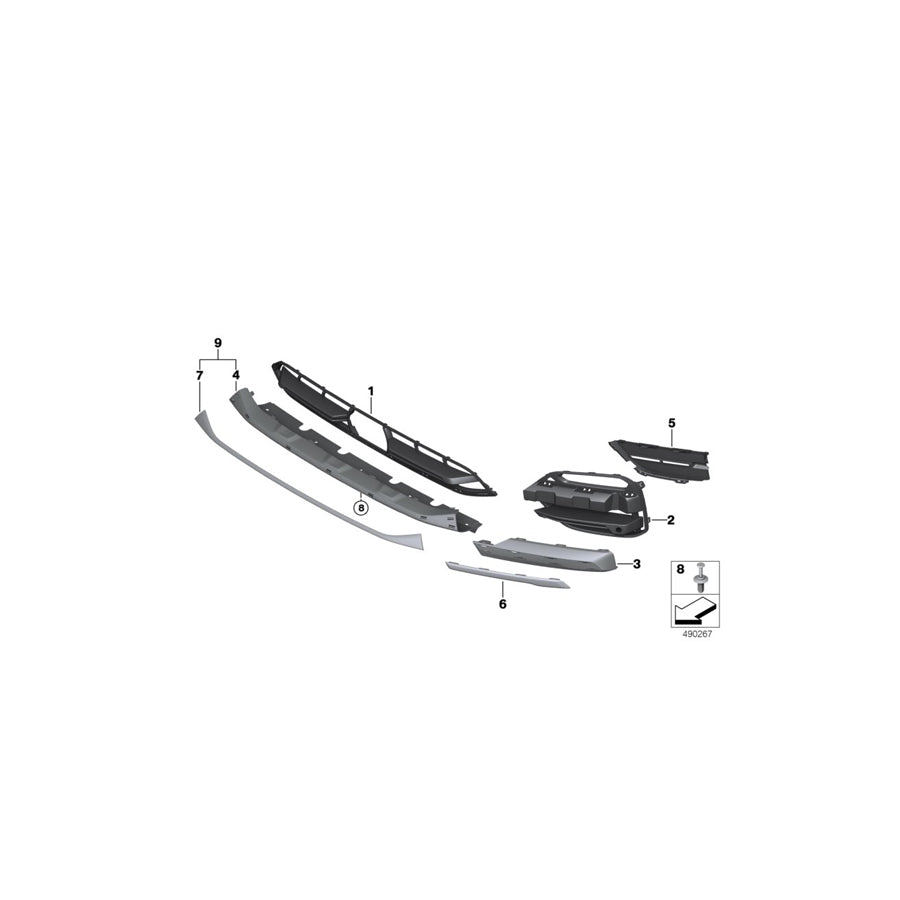 Genuine BMW 51117442494 G01 Chrome Clip, Right LUXURY LINE (Inc. X3) | ML Performance US Car Parts
